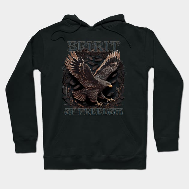 Spirit of Freedom - Majestic Golden Eagle Hoodie by AltrusianGrace